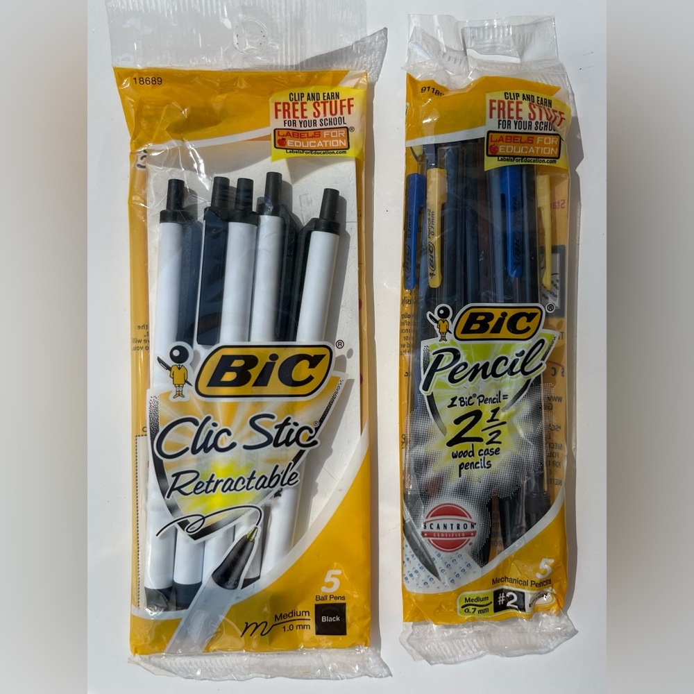 BIC Clic Sick Black Medium 1.0 mm & No. 2 Mechanical Pencils 0.7mm